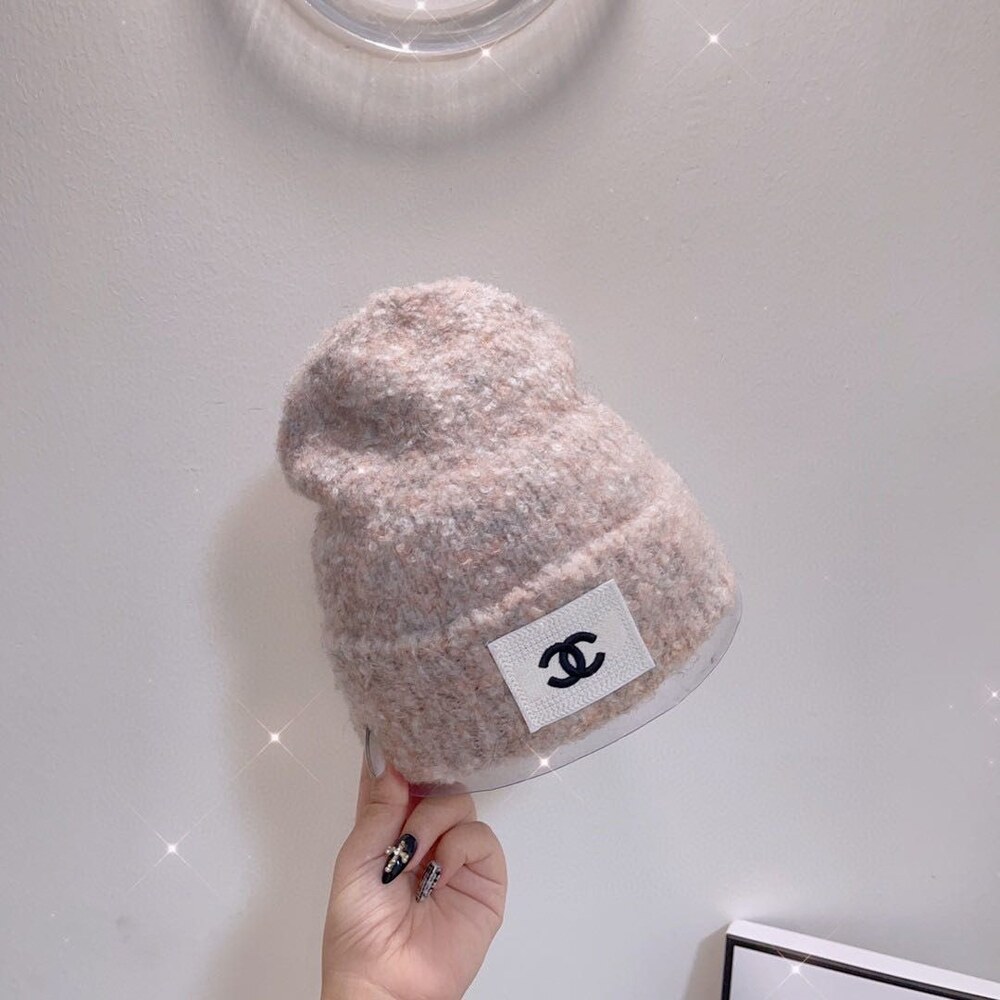 Chanel Bouclé Knit Beanie with CC Patch - Picture 7 of 9
